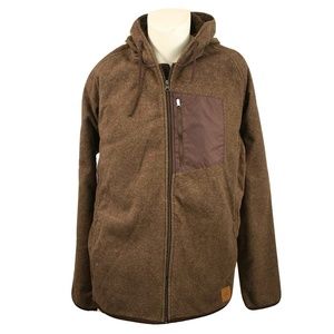 Brown Polar Fleece Brown Zip Up Hooded Jacket